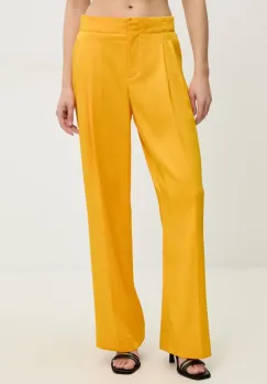 2NDDAY pantaloni Carter femei, culoarea galben, drept, high waist, 2252162279 imagine