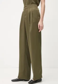 2NDDAY pantaloni Carter femei, culoarea verde, lat, high waist, 2251162279 imagine
