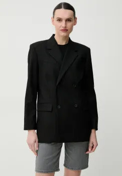 2NDDAY sacou Herman culoarea negru, cu doua randuri de nasturi, neted, 2251115120 imagine