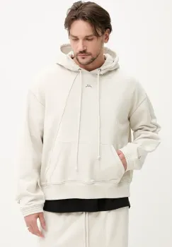 A-COLD-WALL* hanorac de bumbac Millbank Hoodie barbati, culoarea bej, cu gluga, neted, ACWMW197 imagine