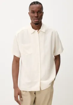 A.P.C. camasa din amestec de in chemisette roy barbati, culoarea bej, relaxed, VIALV.H12608 imagine