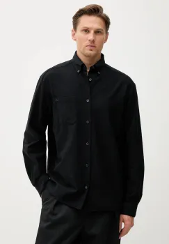 A.P.C. camasa din bumbac Chemise Mateo Logo culoarea alb, cu guler button-down, relaxed, COHAH.H12599 imagine