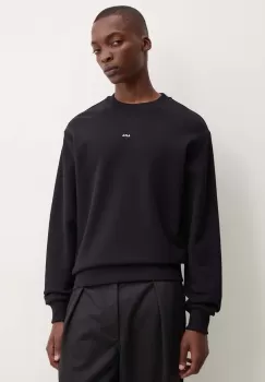 A.P.C. hanorac de bumbac sweat boxy micro logo GOTS barbati, culoarea negru, neted, COHBX.H27910 imagine