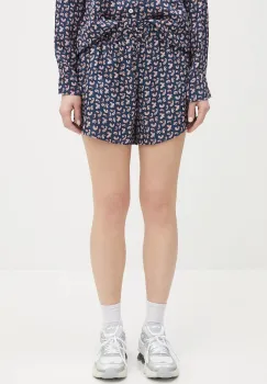 A.P.C. pantaloni scurti Short Audrey culoarea bleumain, cu imprimeu, high waist, VIALN.F10208 imagine