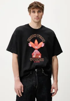 adidas Originals tricou din bumbac Smile Treffy Graphic culoarea negru, cu imprimeu, KT2972 imagine