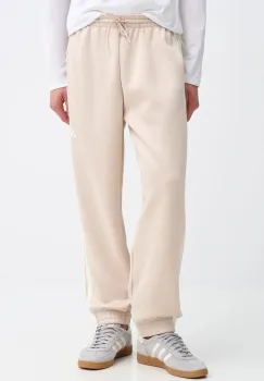 adidas pantaloni de trening Stadium culoarea bej, cu imprimeu, KC0418 imagine