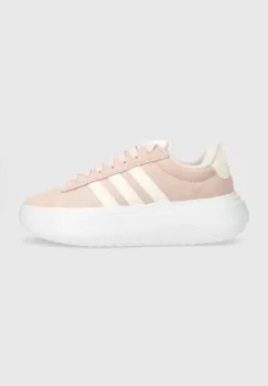 adidas sneakers din piele intoarsa GRAND COURT culoarea roz imagine