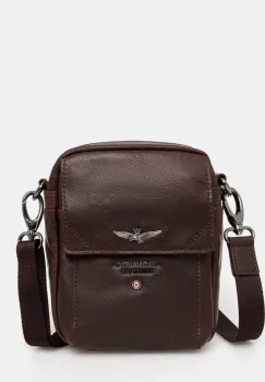 Aeronautica Militare borseta de piele culoarea maro imagine
