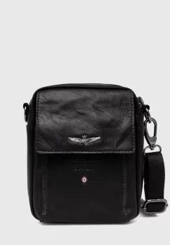 Aeronautica Militare borseta de piele culoarea negru imagine