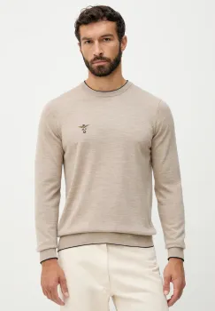 Aeronautica Militare pulover de lana culoarea bej, MA1567UL00415 imagine