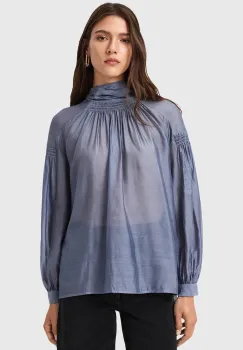 AllSaints bluza din amestec de matase PEARLA femei, culoarea violet, uniW027PD imagine