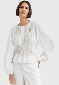 AllSaints bluza MELANI culoarea alb, uni, W020PD imagine