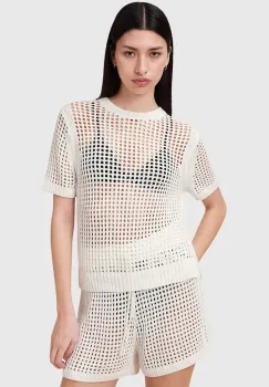 AllSaints bluza PALOMA culoarea alb, uni, W045KC imagine