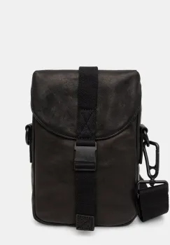 AllSaints borseta de piele JUAN culoarea negru, M145XB imagine