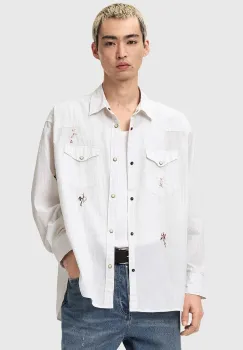 AllSaints camasa din bumbac PORTMAN imagine