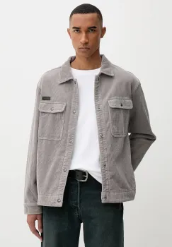 AllSaints camasa din velur CASTLEFORD culoarea gri, cu guler clasic, relaxed, M084OB imagine