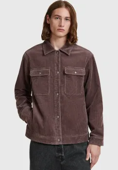 AllSaints camasa din velur CASTLEFORD culoarea maro, cu guler clasic, relaxed, M084OB imagine