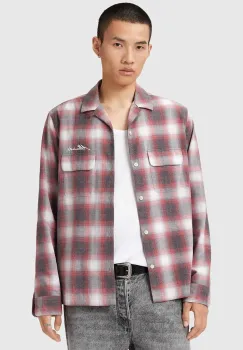 AllSaints camasa SHAMS culoarea rosu, relaxed, M034SD imagine