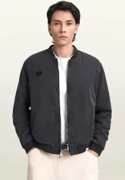 AllSaints geaca bomber barbateasca din bumbac FORRES imagine