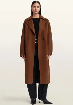 AllSaints haina cu lana SELLMA culoarea bordo, W019OD imagine