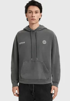 AllSaints hanorac cu gluga barbatesc din bumbac EMBLEM imagine