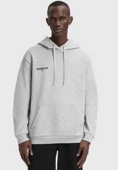 AllSaints hanorac de bumbac culoarea gri, cu gluga, cu imprimeu, M022ND imagine