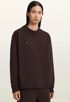 AllSaints hanorac de bumbac culoarea maro, uni, M016ND imagine