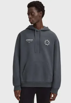 AllSaints hanorac de bumbac culoarea negru, cu gluga, cu imprimeu, M018ND imagine