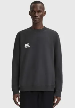 AllSaints hanorac de bumbac culoarea negru, cu imprimeu, M011NE imagine