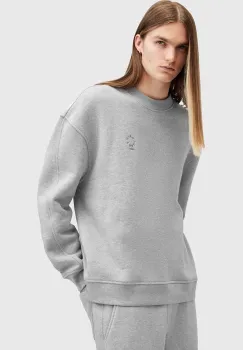 AllSaints hanorac de bumbac HAVEN barbati, culoarea gri, neted, M003NB imagine