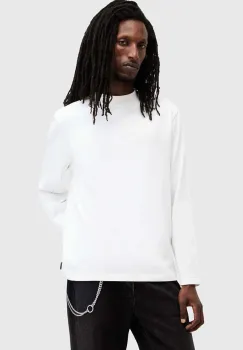 AllSaints hanorac de bumbac NERO barbati, culoarea alb, neted, M038JB imagine