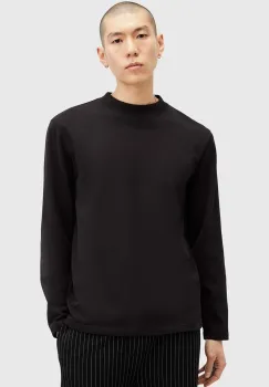 AllSaints hanorac de bumbac NERO barbati, culoarea negru, neted, M038JB imagine