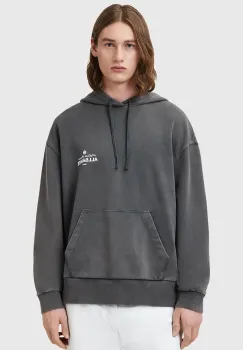 AllSaints hanorac de bumbac SOLEIL culoarea gri, cu gluga, cu imprimeu, M016NC imagine