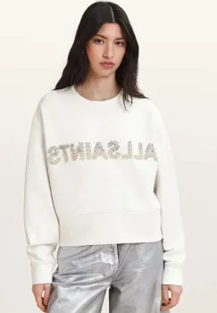 AllSaints hanorac din bumbac SEPARO culoarea alb, cu imprimeu, W215JC imagine