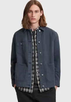 AllSaints jacheta de bumbac EAVIS CHORE culoarea albastru marin, de tranzitie, M015OC imagine