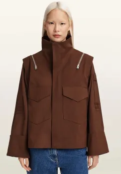 AllSaints jacheta de dama din bumbac LEIGHTON imagine