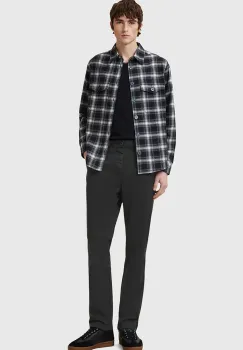 AllSaints pantaloni de bumbac RHODE barbati, culoarea negru, drept, M041TA imagine