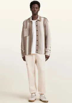 AllSaints pantaloni de trening din bumbac UNDRGRND culoarea gri, uni, M031TB imagine