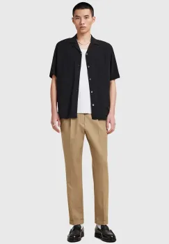 AllSaints pantaloni din lana TALLIS barbati, culoarea bej, cu fason cargo, M032TB imagine