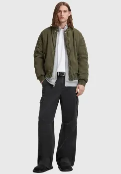 AllSaints pantaloni FLYNN barbati, culoarea negru, cu fason cargo, M017TC imagine