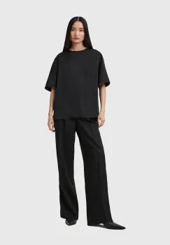 AllSaints pantaloni ZENNI femei, culoarea negru, lat, high waist, W023TC imagine