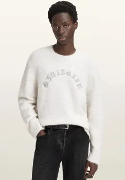 AllSaints pulover din amestec de lana de alpaca CURV culoarea alb, light, M020KD imagine