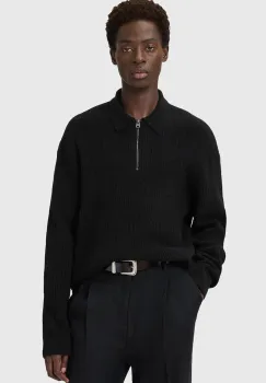 AllSaints pulover din amestec de lana de alpaca JAKOB culoarea negru, cu turtleneck, M007KD imagine