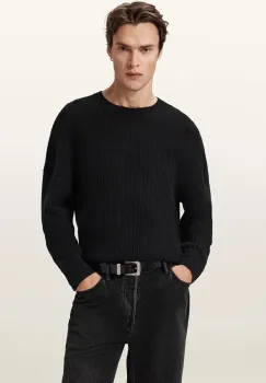 AllSaints pulover din amestec de lana de alpaca JAKOB culoarea negru, M008KD imagine