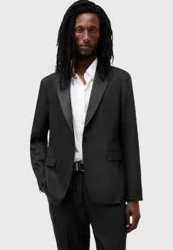 AllSaints sacou din lana TISBURY culoarea negru, M029QB imagine