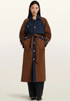 AllSaints trenci de dama cu bumbac DAYLY TRENCH imagine