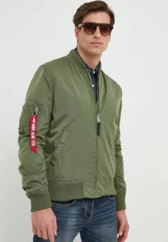 Alpha Industries geaca bomber barbati, culoarea verde, de tranzitie imagine