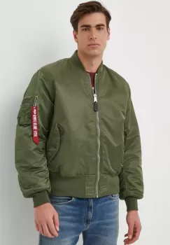 Alpha Industries geaca bomber cu doua fete barbati, culoarea verde, de tranzitie imagine