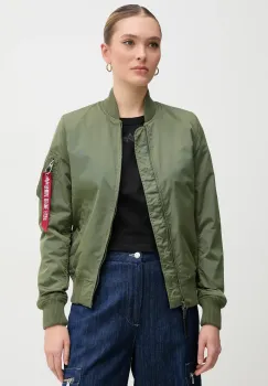 Alpha Industries geaca bomber MA-1 TT 141041 01 femei, culoarea verde, de tranzitie 141041.01-green imagine