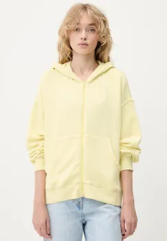 American Vintage bluza culoarea galben, cu gluga, uni, YTI03AE25 imagine